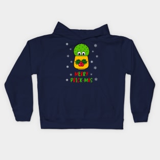 Merry Prick Mas - Cute Cactus In Christmas Holly Pot Kids Hoodie